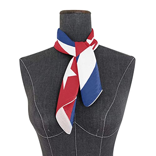 Women's Fashion Silk Scarf Square Satin Headscarf Neck Scarf Head Hair Wraps - color: Cuba