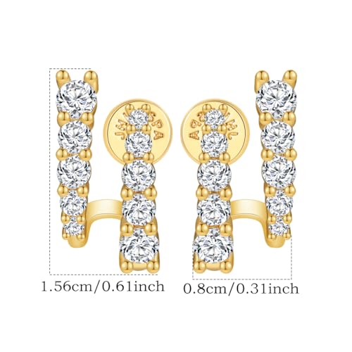 14K Gold Plated Hoop Earrings for Women | Statement Huggie Earrings Trendy Jewelry - color: Double Hoop Earrings-C