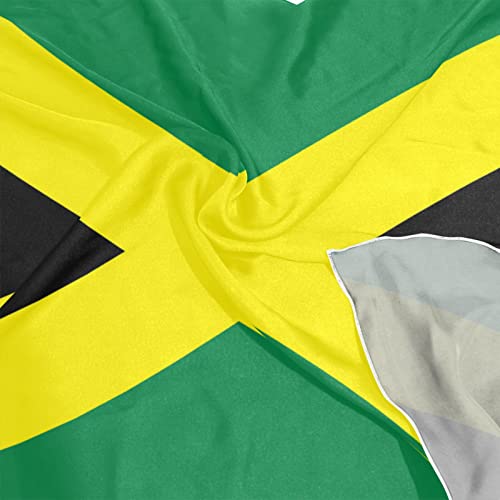 Women's Fashion Silk Scarf Square Satin Headscarf Neck Scarf Head Hair Wraps - color: Jamaican