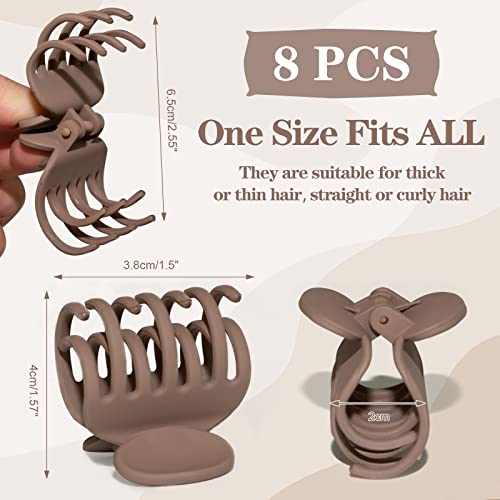 1.6" Matte Small Double Row Teeth Hair Clips for Women - Strong Hold Jaw Clamps for Thin, Fine & Thick Hair - color: Neutral Color