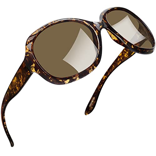 Joopin Oversized Sunglasses Womens Trendy Polarized Large Driving Sun Glasses Ladies UV Protective Big Sunnies Shades - color: B16-crystal Leopard/Brown