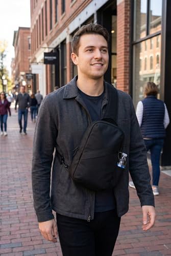 Anti-Theft Classic Crossbody Sling Bag, RFID-Blocking, Slash-Resistant with Locking Zippers for Travel & Everyday City Use | RFID Blocking, Locking Zipper, Slash-Resistant, Locking Strap, Ambidextrous Wear - color: Grey