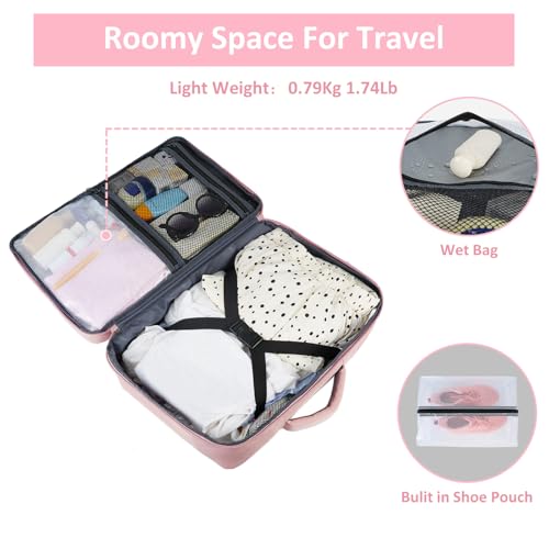 Taygeer Travel Backpack for Women, Carry On Backpack with Water Bottle Pocket & Shoe Pouch, TSA 15.6inch Laptop Mochila Flight Approved, Nurse Bag Casual Daypack for Weekender Business Hiking, Pink - color: Amourpink, size: Large