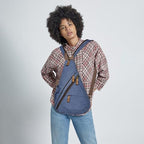 KL928 Canvas Sling Bag - Small Crossbody Backpack Shoulder Casual Daypack Rucksack for Men Women(Blue) - color: Canvas-blue