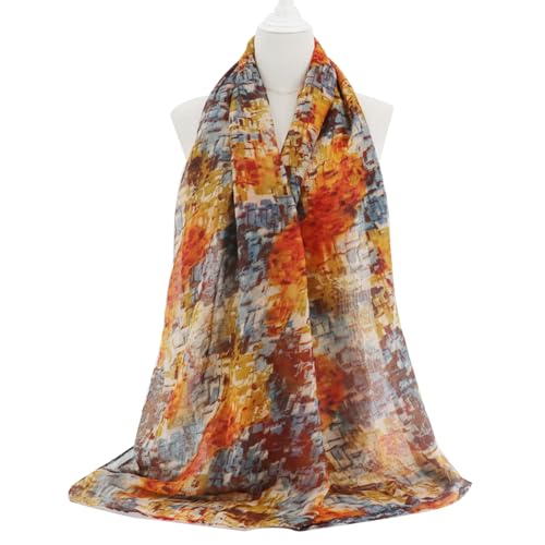 vimate Lightweight Scarf for Women Fashion Head Cover Hijab Cotton Voile Scarf Shawl Wrap for Spring Fall Winter Season - color: L1#.style 13