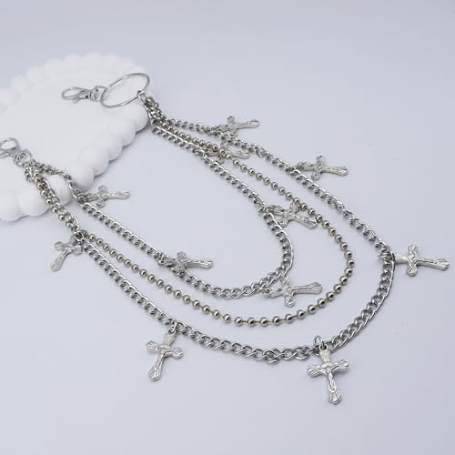 Layered Pants Chain keychain for Women Men Punk Wallet Chains Hiphop Jeans Keychain Halloween Jewelry - style: A-pants chain