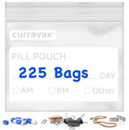 CURRAVAX Pill Bags Pack of 225- BPA Free 3 x 2.75 inch Pill Pouch - Pill Pouches for Medicine with Write on Label –Clear Ziplock Pill Baggies for Travel Medicine Organizer - size: Pack of 225