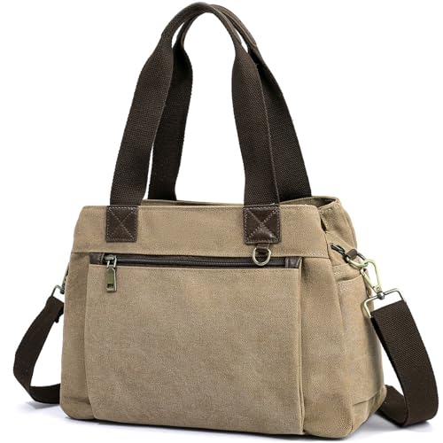 Canvas Hobo Bags for Women Casual Tote Bag Purses and Handbags Multi-Color Striped Crossbody Bags Ladies Top Handle Satchel - color: Wy31-brown