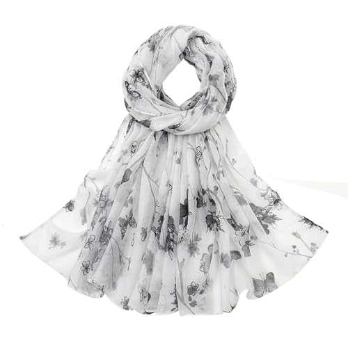 vimate Lightweight Scarf for Women Fashion Head Cover Hijab Cotton Voile Scarf Shawl Wrap for Spring Fall Winter Season - color: L2#.style 21