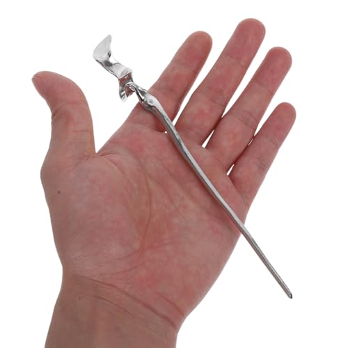 Lurrose Hair Clips Metal Hair Stick 2pcs Geometric Metal Hair Chopsticks Japan Miss Zinc Alloy Modeling Japanese Hair Sticks Womens Hair Sticks - color: Antique Silver