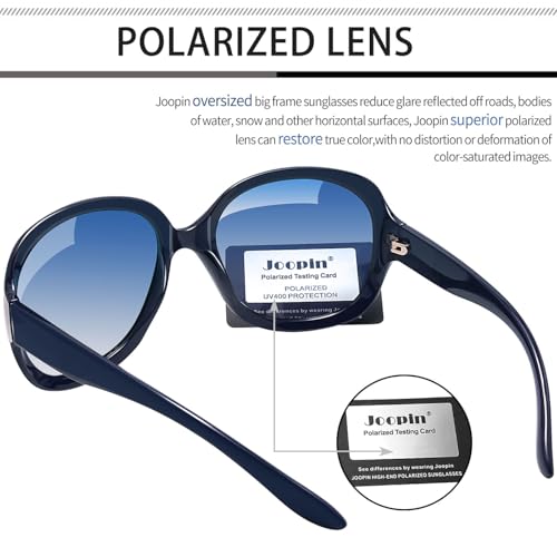 Joopin Oversized Sunglasses Womens Trendy Polarized Large Driving Sun Glasses Ladies UV Protective Big Sunnies Shades - color: B10-navy Blue/Blue Gradient