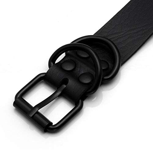 Eigso Vintage Punk Goth Studded Rivet Pu Leather Collar Choker Necklace with Spikes Adjustable - color: E-Black