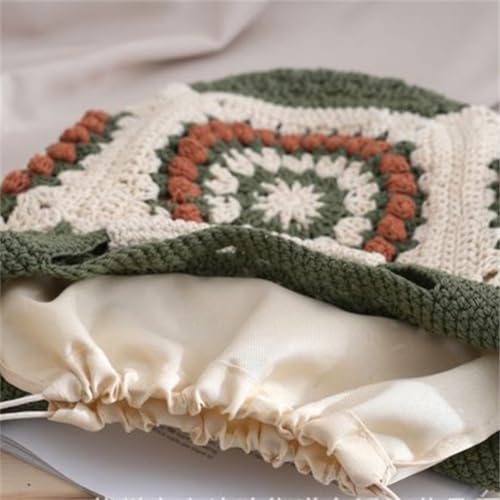 Womens Summer Boho Crochet Beach Tote Bag Handmade Woven Handbag Large Travel Vacation Shopper Straw Purse - color: Grey