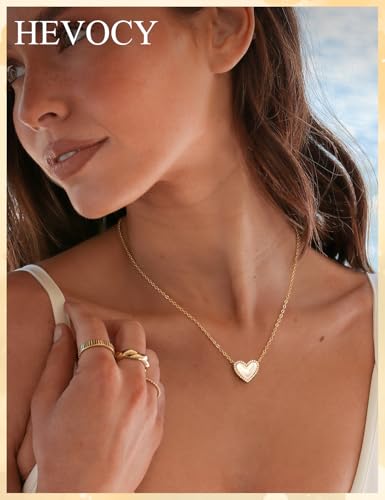 Opal Pendant Necklace for Women - Dainty 14k Gold Plated Jewelry Necklaces, Perfect Valentine's Day/Mother's Day Gift for Her, Mom, Girlfriend, Daughter - color: Cute Heart-GD