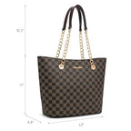 Montana West Tote Bag for Women Chain Top-handle Handbags - color: *Coffee