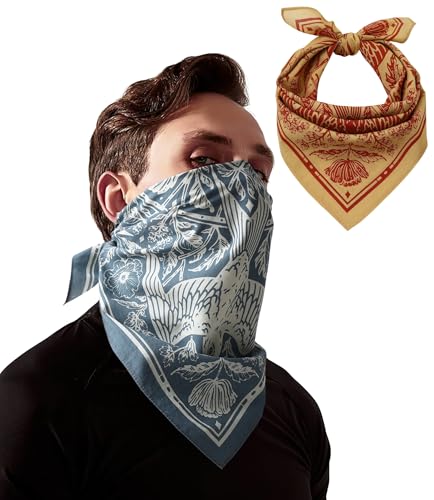 21"x21" Soft Cotton Bandana for Men and Women Unisex Head Wrap Scarf Headband Face Mask for Outdoor - color: Qm2-freebird