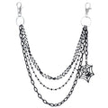 Layered Pants Chain keychain for Women Men Punk Wallet Chains Hiphop Jeans Keychain Halloween Jewelry - style: F-black layered chain