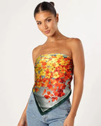 AWAYTR 35” Satin Head Scarf for Women Like Silk Scarf Hair Bandanas Women Large Square Neck Scarf Headscarf Head Wrap - color: Green