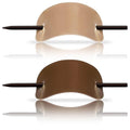 Leather Hair Barrette with Stick, 2 Pack Cream and Brown Faux Leather Ponytail Holder, 3.9 x 2 In Hair Clip with Stick for Buns Updos and Long Hair, Leather Hair Accessories for Women