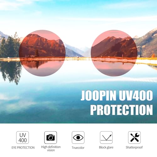 Joopin Retro Small Round Sunglasses Hippie Circle Sun Glasses Polarized UV400 Protection Metal Shades for Men Women - color: A07-black Frame Tint Red Lens