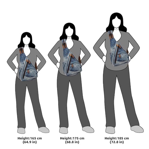 KL928 Canvas Sling Bag - Small Crossbody Backpack Shoulder Casual Daypack Rucksack for Men Women(Blue-white Washed) - color: Canvas-blue-white Washed