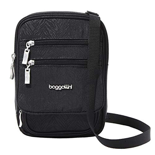Baggallini Journey Crossbody Bags for Women 9x6 Small Lightweight Travel Handbag W/RFID - color: Black Zebra