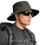 Sun Hat for Men Women UV Protection Wide Brim Fishing Hats Breathable UPF 50+ Boonie Bucket Hats Beach Safari Hiking Garden - color: 1 Pack Armygreen-1
