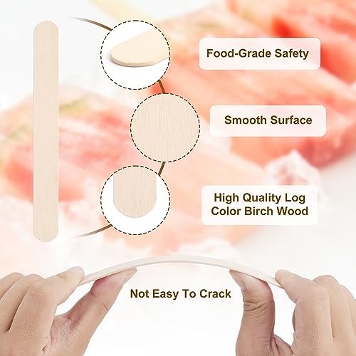 1200 Pieces Jumbo Wooden Craft Sticks, 6 Inch Multi-Purpose Wood Popsicle Craft Sticks Ice Cream Sticks, Small Ice Pop Sticks for Waxing, Stirring, Craft Project, Tongue Depressor, Plant Labels - size: 6 inches-1200pcs