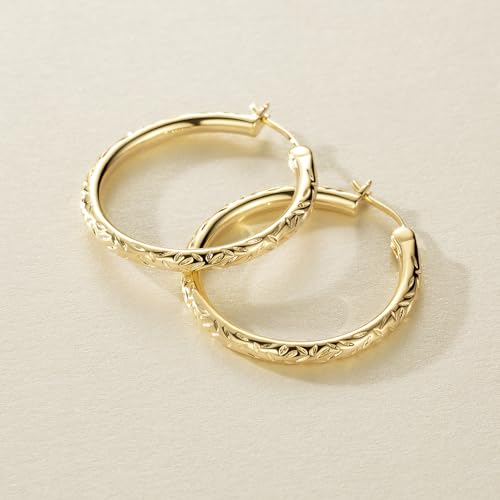 Verniflloga14K Gold Hoop Earrings Gold Earrings Women’s Hoop Earrings Jewelry Timeless Elegance 25 mm/ 30 mm - size: 30MM