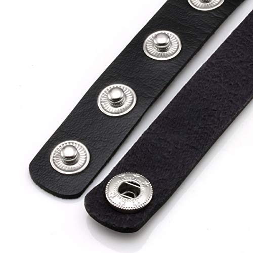 Eigso Vintage Punk Goth Studded Rivet Pu Leather Collar Choker Necklace with Spikes Adjustable - color: J-Black