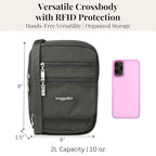 Baggallini Journey Crossbody Bags for Women 9x6 Small Lightweight Travel Handbag W/RFID - color: Charcoal