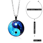 Yin Yang Pendant Necklace Chinese Philosophy Taoist Symbol Talisman Taichi Yoga Stainless Steel Charm Pendant Necklace Necklace for Women Men Valentines Birthday Thanksgiving Christmas - color: Blue