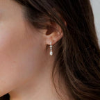 Hayopi Pearl Earrings for Women - Dainty Gold Dangle Drop Earrings, 14k Gold Plated Cute Bow Design, Hypoallergenic Pearl Studs, Wedding Jewelry Gifts - color: silver-silver 3 leaf earrings