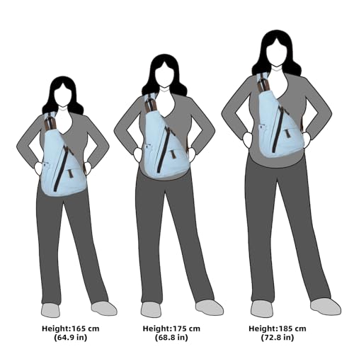 KL928 Canvas Sling Bag - Small Crossbody Backpack Shoulder Casual Daypack Rucksack for Men Women(LightBlue) - color: Canvas-lightblue