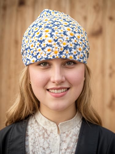 1 Pack Boho Headbands Stretch Paisley Print Bandana Headband Criss Cross Hair Bands Knotted Head Wrap Yoga Daily for Women and Girls (Daisy) - color: Daisy