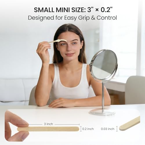 Small Eyebrow Wax Sticks, Mini Wooden Waxing Sticks for Eyebrow Face Lip Hair Removal, Precision Wax Applicator, 50 Pcs