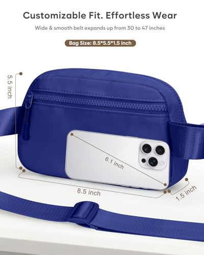 Pritent Fanny Packs for Women Cross Body Bag Waterproof Belt Bag with Adjustable Strap and Zipper Back Pocket Small Crossbody Bags Fashion Waist Packs for Workout Travelling(Blue) - color: Blue, size: Small