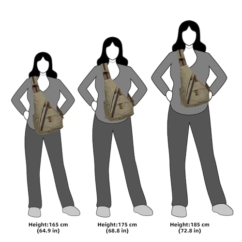 KL928 Canvas Sling Bag - Small Crossbody Backpack Shoulder Casual Daypack Rucksack for Men Women(Large Version,Olive Green) - color: Canvas-olive Green