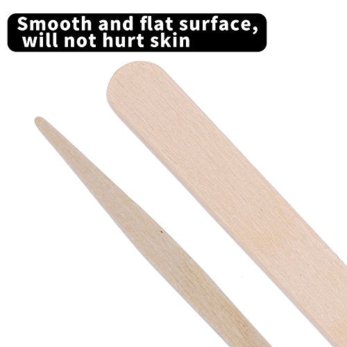 500 Pieces Wooden Wax Sticks Waxing Spatula Applicators Wood Craft Sticks for Body Eyebrow Legs Face Hair Removal (Small and Large)