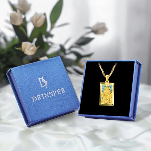 Hecate Tarot Card Necklace Triple Moon Hekate Goddess of Witches Pendant for Women Men 925 Sterling Silver 18k Gold Plated Hecate Ancient Greek Mythology Witchcraft Magic Amulet Jewelry Gift - style: Hecate Tarot Card Necklace-A