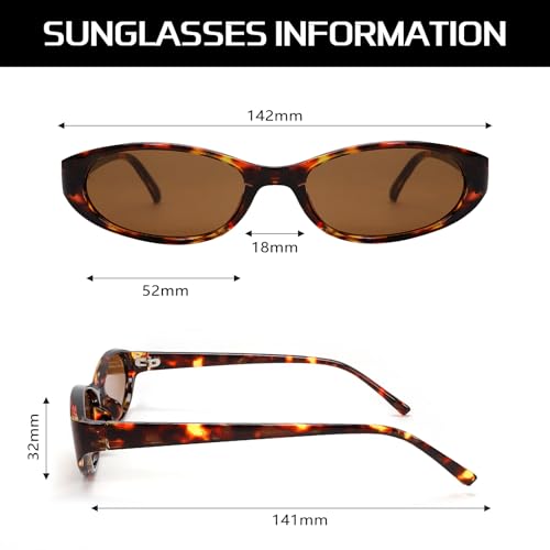 GUVIVI Retro Oval Sunglasses for Women 2026 90s Small Chic Cat Eye Sun Glasses Sunnies Lightweight Shades - color: Tortoise Frame - Brown Lens