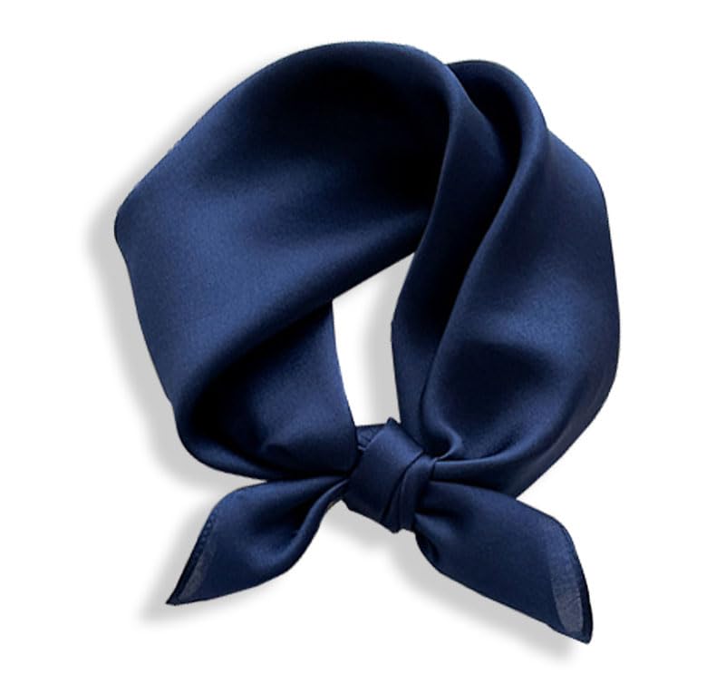 100% Mulberry Silk Neck Scarf - 21'' x 21'' Lightweight Neckerchief - Women Men Small Square Digital Printed Scarves - color: 069