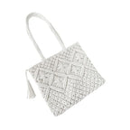 Eiyye Cotton Rope Tote Bag for Women Handmade Woven Shoulder Bag Casual Boho Purse for Travel Shopping