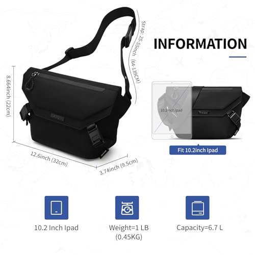 OIWAS Crossbody Bag Men Messenger Bag Shoulder Bag Fit 10inch Ipad Sling bag for Men Minimalist Business Bag for Work