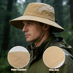 Sun Hat for Men Women UV Protection Wide Brim Fishing Hats Breathable UPF 50+ Boonie Bucket Hats Beach Safari Hiking Garden - color: 1 Pack Khaki