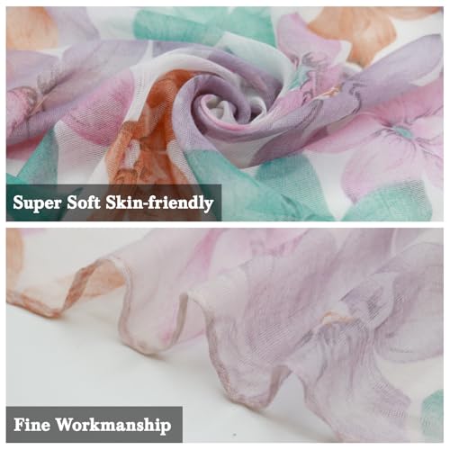 vimate Lightweight Scarf for Women Fashion Head Cover Hijab Cotton Voile Scarf Shawl Wrap for Spring Fall Winter Season - color: F3#.style 73