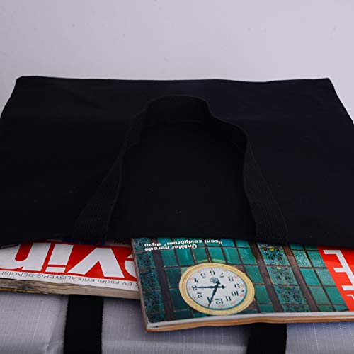 TBF Wholesale Canvas Tote Bags 15x16x3 with Bottom Gusset | Blank Totes for Printing, Painting & Embroidery - color: Black