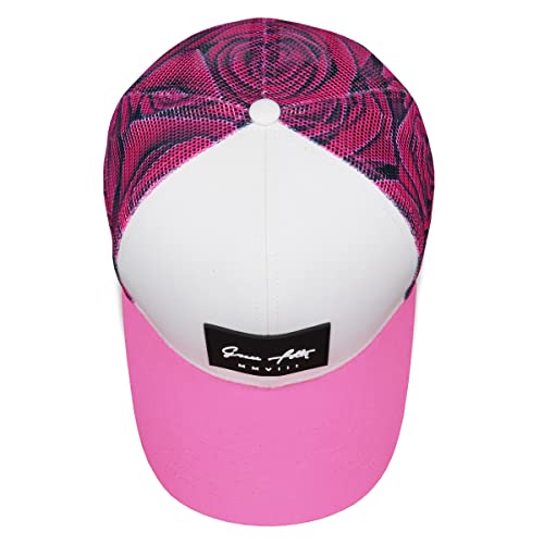 Grace Folly Beach Trucker Hats for Women- Snapback Baseball Cap for Summer - color: Pink Rose