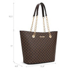 Montana West Tote Bag for Women Chain Top-handle Handbags - color: Brown