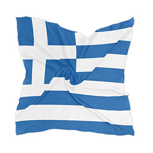 Women's Fashion Silk Scarf Square Satin Headscarf Neck Scarf Head Hair Wraps - color: Greek